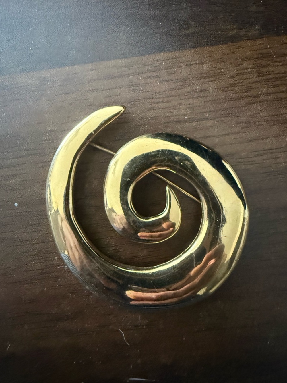 Gold Spiral Statement Brooch - Women Accessories